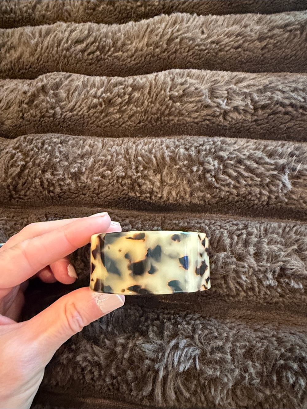 Tortoiseshell Resin Hair Cuff - Brown/Black